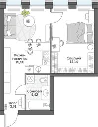 1-BD Apartment Sale, 38.15 sq. m. at Dom na naberezhnoy INSIDER (Insayder), Avtozavodskaya Street, Moscow, Russia #2