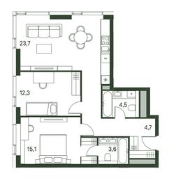 2-BD Apartment Sale, 70.6 sq. m. at Moments, Volokolamskoye Highway, 28, Moscow, Russia #2 2-BD Apartment Sale, 70.6 sq. m. at Moments, Volokolamskoye Highway, 28, Moscow, Russia #2