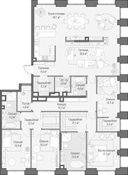 4-BD Apartment Sale, 226.4 sq. m. at Life Time, Sergeya Makeyeva Street, вл11/9с1-10, Moscow, Russia #3