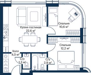 Продажа 2-комн. квартиры, 53,61 м² в ЖК «Сити Бэй (City Bay)», Волоколамское шоссе, 95с3, Москва, Россия #2