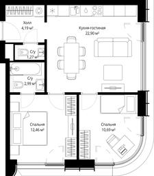 Продажа 2-комн. квартиры, 54,5 м² в ЖК «Сити Бэй (City Bay)», Волоколамское шоссе, 95с3, Москва, Россия #3 Продажа 2-комн. квартиры, 54,5 м² в ЖК «Сити Бэй (City Bay)», Волоколамское шоссе, 95с3, Москва, Россия #3