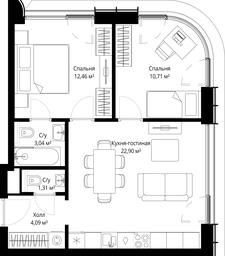 Продажа 2-комн. квартиры, 54,51 м² в ЖК «Сити Бэй (City Bay)», Волоколамское шоссе, 95с3, Москва, Россия #3 Продажа 2-комн. квартиры, 54,51 м² в ЖК «Сити Бэй (City Bay)», Волоколамское шоссе, 95с3, Москва, Россия #3