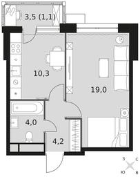 1-BD Apartment Sale, 38.5平方米 at Datskiy Kvartal, Datskiy Kvartal Residential Complex, posyolok Nagornoye, Mytishi Urban District, Moscow Region, Russia #3 1-BD Apartment Sale, 38.5平方米 at Datskiy Kvartal, Datskiy Kvartal Residential Complex, posyolok Nagornoye, Mytishi Urban District, Moscow Region, Russia #3