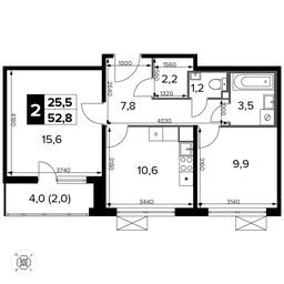 2-BD Apartment Sale, 53.2平方米 at Pervyi Leningradskiy, Pervy Leningradskiy Residential Complex, Moscow, Russia #2 2-BD Apartment Sale, 53.2平方米 at Pervyi Leningradskiy, Pervy Leningradskiy Residential Complex, Moscow, Russia #2