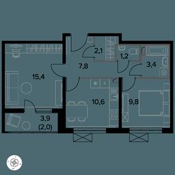 2-BD Apartment Sale, 52.4 sq. m. at Yzhnaya Bitsa, Yuzhnaya Bitsa Residential Complex, posyolok Bittsa, Leninskiy City District, Moscow Region, Russia #3 2-BD Apartment Sale, 52.4 sq. m. at Yzhnaya Bitsa, Yuzhnaya Bitsa Residential Complex, posyolok Bittsa, Leninskiy City District, Moscow Region, Russia #3