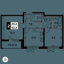2-BD Apartment Sale, 52.4 sq. m. at Yzhnaya Bitsa, Yuzhnaya Bitsa Residential Complex, posyolok Bittsa, Leninskiy City District, Moscow Region, Russia #2 2-BD Apartment Sale, 52.4 sq. m. at Yzhnaya Bitsa, Yuzhnaya Bitsa Residential Complex, posyolok Bittsa, Leninskiy City District, Moscow Region, Russia #2