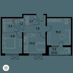 2-BD Apartment Sale, 52.4 sq. m. at Yzhnaya Bitsa, Yuzhnaya Bitsa Residential Complex, posyolok Bittsa, Leninskiy City District, Moscow Region, Russia #3