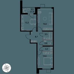 2-BD Apartment Sale, 59.5 sq. m. at Pervy Yuzhny, zhiloy kompleks Pervy Yuzhny, Leninskiy City District, Moscow Region, Russia #3 2-BD Apartment Sale, 59.5 sq. m. at Pervy Yuzhny, zhiloy kompleks Pervy Yuzhny, Leninskiy City District, Moscow Region, Russia #3