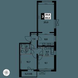 3-BD Apartment Sale, 65.2平方米 at Yzhnaya Bitsa, Yuzhnaya Bitsa Residential Complex, posyolok Bittsa, Leninskiy City District, Moscow Region, Russia #2 3-BD Apartment Sale, 65.2平方米 at Yzhnaya Bitsa, Yuzhnaya Bitsa Residential Complex, posyolok Bittsa, Leninskiy City District, Moscow Region, Russia #2