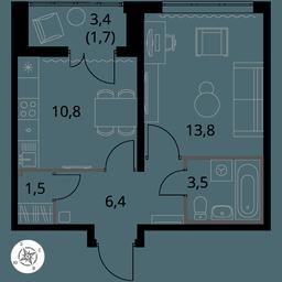 1-BD Apartment Sale, 37.7平方米 at Pervy Yuzhny, zhiloy kompleks Pervy Yuzhny, Leninskiy City District, Moscow Region, Russia #3 1-BD Apartment Sale, 37.7平方米 at Pervy Yuzhny, zhiloy kompleks Pervy Yuzhny, Leninskiy City District, Moscow Region, Russia #3