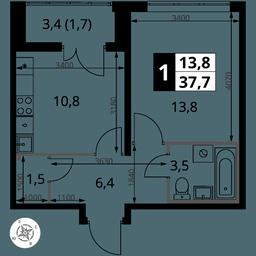 1-BD Apartment Sale, 37.7平方米 at Pervy Yuzhny, zhiloy kompleks Pervy Yuzhny, Leninskiy City District, Moscow Region, Russia #2 1-BD Apartment Sale, 37.7平方米 at Pervy Yuzhny, zhiloy kompleks Pervy Yuzhny, Leninskiy City District, Moscow Region, Russia #2