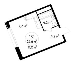 Apartment Sale, 26.6 sq. m. at Peredelkino Blizhnee, Korneya Chukovskogo Street, 1, Vnukovskoye Settlement, Moscow, Russia #2
