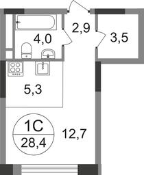 Apartment Sale, 28.4 sq. m. at Peredelkino Blizhnee, Korneya Chukovskogo Street, 1, Vnukovskoye Settlement, Moscow, Russia #2 Apartment Sale, 28.4 sq. m. at Peredelkino Blizhnee, Korneya Chukovskogo Street, 1, Vnukovskoye Settlement, Moscow, Russia #2
