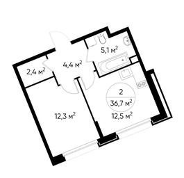 Apartment Sale, 36.7 sq. m. at Peredelkino Blizhnee, Korneya Chukovskogo Street, 1, Vnukovskoye Settlement, Moscow, Russia #2