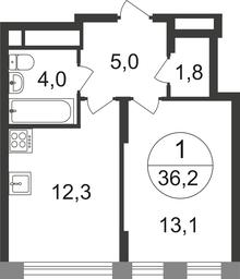 Apartment Sale, 36.2 sq. m. at Peredelkino Blizhnee, Korneya Chukovskogo Street, 1, Vnukovskoye Settlement, Moscow, Russia #2 Apartment Sale, 36.2 sq. m. at Peredelkino Blizhnee, Korneya Chukovskogo Street, 1, Vnukovskoye Settlement, Moscow, Russia #2