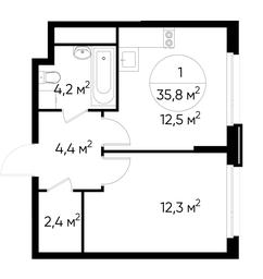 Apartment Sale, 35.8 sq. m. at Peredelkino Blizhnee, Korneya Chukovskogo Street, 1, Vnukovskoye Settlement, Moscow, Russia #2 Apartment Sale, 35.8 sq. m. at Peredelkino Blizhnee, Korneya Chukovskogo Street, 1, Vnukovskoye Settlement, Moscow, Russia #2