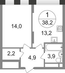 Apartment Sale, 38.2平方米 at Peredelkino Blizhnee, Korneya Chukovskogo Street, 1, Vnukovskoye Settlement, Moscow, Russia #2 Apartment Sale, 38.2平方米 at Peredelkino Blizhnee, Korneya Chukovskogo Street, 1, Vnukovskoye Settlement, Moscow, Russia #2