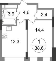 Apartment Sale, 38.6 sq. m. at Peredelkino Blizhnee, Korneya Chukovskogo Street, 1, Vnukovskoye Settlement, Moscow, Russia #2 Apartment Sale, 38.6 sq. m. at Peredelkino Blizhnee, Korneya Chukovskogo Street, 1, Vnukovskoye Settlement, Moscow, Russia #2