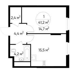 Apartment Sale, 41.2 sq. m. at Peredelkino Blizhnee, Korneya Chukovskogo Street, 1, Vnukovskoye Settlement, Moscow, Russia #2 Apartment Sale, 41.2 sq. m. at Peredelkino Blizhnee, Korneya Chukovskogo Street, 1, Vnukovskoye Settlement, Moscow, Russia #2