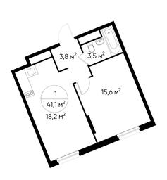 Apartment Sale, 41.1 sq. m. at Peredelkino Blizhnee, Korneya Chukovskogo Street, 1, Vnukovskoye Settlement, Moscow, Russia #2 Apartment Sale, 41.1 sq. m. at Peredelkino Blizhnee, Korneya Chukovskogo Street, 1, Vnukovskoye Settlement, Moscow, Russia #2