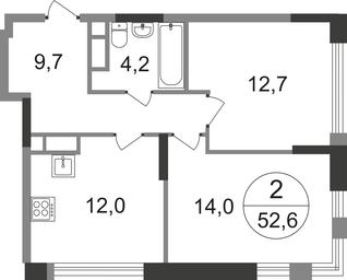 2-BD Apartment Sale, 52.6 sq. m. at Peredelkino Blizhnee, Korneya Chukovskogo Street, 1, Vnukovskoye Settlement, Moscow, Russia #2 2-BD Apartment Sale, 52.6 sq. m. at Peredelkino Blizhnee, Korneya Chukovskogo Street, 1, Vnukovskoye Settlement, Moscow, Russia #2