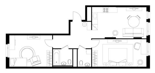 2-BD Apartment Sale, 69 sq. m. at Peredelkino Blizhnee, Korneya Chukovskogo Street, 1, Vnukovskoye Settlement, Moscow, Russia #4