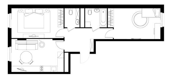 2-BD Apartment Sale, 64.9 sq. m. at Peredelkino Blizhnee, Korneya Chukovskogo Street, 1, Vnukovskoye Settlement, Moscow, Russia #4