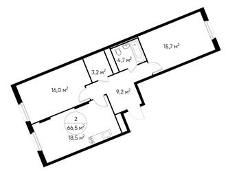 2-BD Apartment Sale, 66.5平方米 at Peredelkino Blizhnee, Korneya Chukovskogo Street, 1, Vnukovskoye Settlement, Moscow, Russia #2 2-BD Apartment Sale, 66.5平方米 at Peredelkino Blizhnee, Korneya Chukovskogo Street, 1, Vnukovskoye Settlement, Moscow, Russia #2