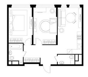 2-BD Apartment Sale, 63.8平方米 at Peredelkino Blizhnee, Korneya Chukovskogo Street, 1, Vnukovskoye Settlement, Moscow, Russia #4
