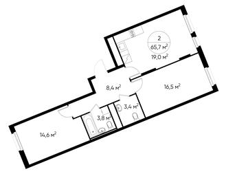 2-BD Apartment Sale, 65.7平方米 at Peredelkino Blizhnee, Korneya Chukovskogo Street, 1, Vnukovskoye Settlement, Moscow, Russia #2 2-BD Apartment Sale, 65.7平方米 at Peredelkino Blizhnee, Korneya Chukovskogo Street, 1, Vnukovskoye Settlement, Moscow, Russia #2