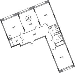 3-BD Apartment Sale, 77.8平方米 at Peredelkino Blizhnee, Korneya Chukovskogo Street, 1, Vnukovskoye Settlement, Moscow, Russia #2
