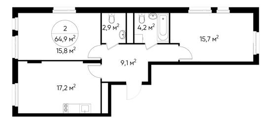 2-BD Apartment Sale, 64.9 sq. m. at Peredelkino Blizhnee, Korneya Chukovskogo Street, 1, Vnukovskoye Settlement, Moscow, Russia #2 2-BD Apartment Sale, 64.9 sq. m. at Peredelkino Blizhnee, Korneya Chukovskogo Street, 1, Vnukovskoye Settlement, Moscow, Russia #2