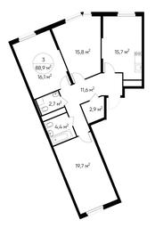 3-BD Apartment Sale, 88.9 sq. m. at Peredelkino Blizhnee, Korneya Chukovskogo Street, 1, Vnukovskoye Settlement, Moscow, Russia #2 3-BD Apartment Sale, 88.9 sq. m. at Peredelkino Blizhnee, Korneya Chukovskogo Street, 1, Vnukovskoye Settlement, Moscow, Russia #2