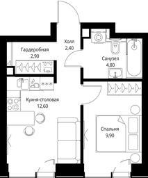 1-BD Apartment Sale, 32.6 sq. m. at VEER, Vereyskaya Street, Moscow, Russia #3 1-BD Apartment Sale, 32.6 sq. m. at VEER, Vereyskaya Street, Moscow, Russia #3