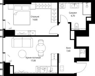 1-BD Apartment Sale, 45.9 sq. m. at VEER, Vereyskaya Street, Moscow, Russia #3 1-BD Apartment Sale, 45.9 sq. m. at VEER, Vereyskaya Street, Moscow, Russia #3