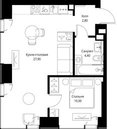 1-BD Apartment Sale, 45.1 sq. m. at VEER, Vereyskaya Street, Moscow, Russia #3