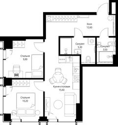 2-BD Apartment Sale, 57.1 sq. m. at VEER, Vereyskaya Street, Moscow, Russia #3 2-BD Apartment Sale, 57.1 sq. m. at VEER, Vereyskaya Street, Moscow, Russia #3