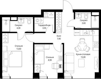 2-BD Apartment Sale, 56.8 sq. m. at VEER, Vereyskaya Street, Moscow, Russia #2 2-BD Apartment Sale, 56.8 sq. m. at VEER, Vereyskaya Street, Moscow, Russia #2