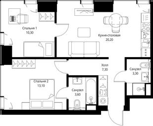 2-BD Apartment Sale, 57.8平方米 at VEER, Vereyskaya Street, Moscow, Russia #3 2-BD Apartment Sale, 57.8平方米 at VEER, Vereyskaya Street, Moscow, Russia #3