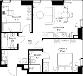 2-BD Apartment Sale, 56.2 sq. m. at VEER, Vereyskaya Street, Moscow, Russia #3 2-BD Apartment Sale, 56.2 sq. m. at VEER, Vereyskaya Street, Moscow, Russia #3