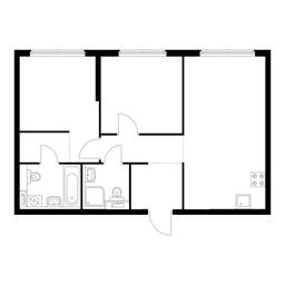 2-BD Apartment Sale, 59.7平方米 at Holland Park, Volokolamskoye Highway, 71/13к1, Moscow, Russia #2