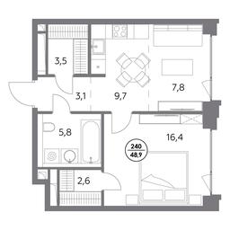 2-BD Apartment Sale, 48.9 sq. m. at Monblan, Shlyuzovaya Embankment, 2/1с1, Moscow, Russia #3 2-BD Apartment Sale, 48.9 sq. m. at Monblan, Shlyuzovaya Embankment, 2/1с1, Moscow, Russia #3