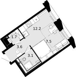 1-BD Apartment Sale, 26 sq. m. at Novaya Zvezda, Bachurinskaya ulitsa, 11, Settlement of Kommunarka, Moscow, Russia #2