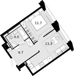 1-BD Apartment Sale, 34.4 sq. m. at Novaya Zvezda, Bachurinskaya ulitsa, 11, Settlement of Kommunarka, Moscow, Russia #2