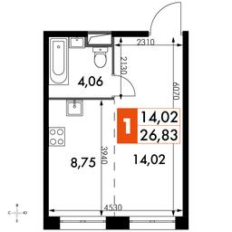 Apartment Sale, 26.83 sq. m. at Dvizhenie. Govorovo, Центральная улица, 47, деревня Говорово, поселение Московский, Москва, Россия #2