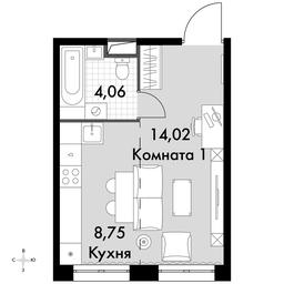 Apartment Sale, 26.83 sq. m. at Dvizhenie. Govorovo, Центральная улица, 47, деревня Говорово, поселение Московский, Москва, Россия #4