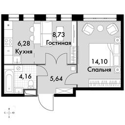 2-BD Apartment Sale, 38.91 sq. m. at Dvizhenie. Govorovo, Центральная улица, 47, деревня Говорово, поселение Московский, Москва, Россия #3 2-BD Apartment Sale, 38.91 sq. m. at Dvizhenie. Govorovo, Центральная улица, 47, деревня Говорово, поселение Московский, Москва, Россия #3