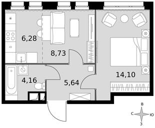 2-BD Apartment Sale, 38.91 sq. m. at Dvizhenie. Govorovo, Центральная улица, 47, деревня Говорово, поселение Московский, Москва, Россия #4
