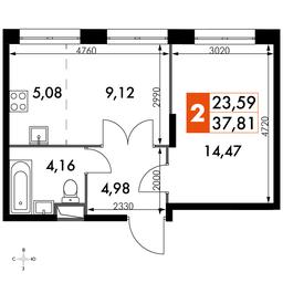 2-BD Apartment Sale, 37.81 sq. m. at Dvizhenie. Govorovo, Центральная улица, 47, деревня Говорово, поселение Московский, Москва, Россия #2 2-BD Apartment Sale, 37.81 sq. m. at Dvizhenie. Govorovo, Центральная улица, 47, деревня Говорово, поселение Московский, Москва, Россия #2