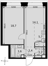 2-BD Apartment Sale, 46.7平方米 at Amber City, 3rd Khoroshyovsky Drive, 3А, Moscow, Russia #4